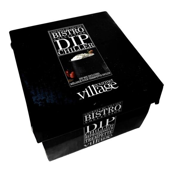 Bistro DIP CHILLER Black Ceramic Gourmet Du Village Keeps Dip Chilled 2 PC Boxed - Picture 2 of 10